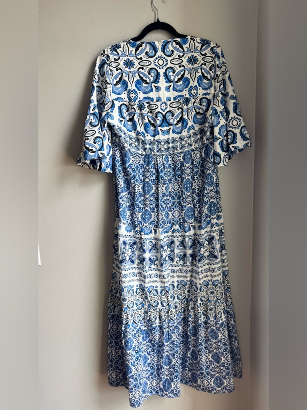 Tuckernuck Majolica Tile Ginger Maxi Dress M Boho Resortwear Euro Summer Coastal - Picture 8 of 8